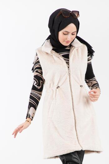 Sevitli Beige Plush Vest