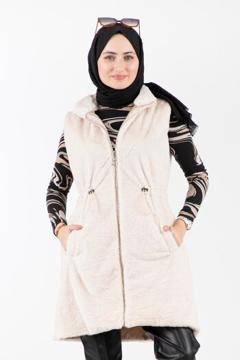 Sevitli Beige Plush Vest