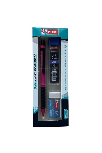 Mikro Eco Series 3-Piece Pen Set - Pen+Eraser+Nib - Mechanical Nib Versatil Pen 0.7 mm - 1 Set