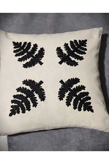 TUNCAY TEKSTİL Black Tree Pattern Linen Throw Pillow Cover 40 X 40 2 Pcs