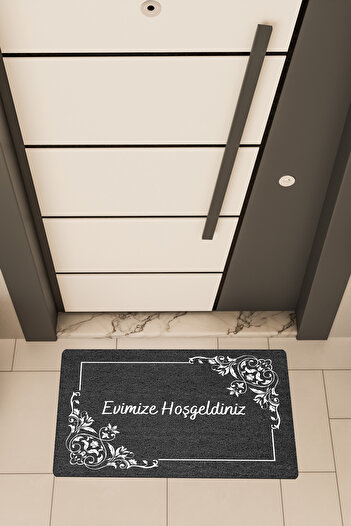 Dormot High Quality Digital Printing Black with Frame Welcome Theme Door Front Mat