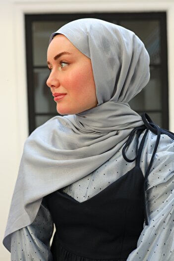 Silk Home Spoon Pattern Jacquard Deluxe Shawl - Silver