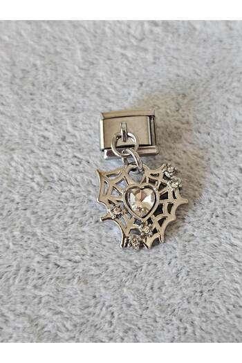 SiestaAccessories Italian Spider Web - Heart Dangle Bracelet Charm
