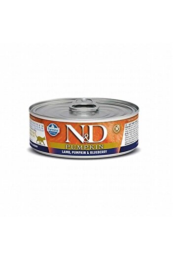 N&D Pumpkin Balkabaklı Kuzulu Yaban Mersinli Tahılsız Yetişkin Kedi Konservesi 70 gr