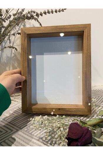 Sevcan sanat atölyesi 20X25X3 Glass Deep Memory Keepsake Frame - Rose Promise Engagement Flower Box
