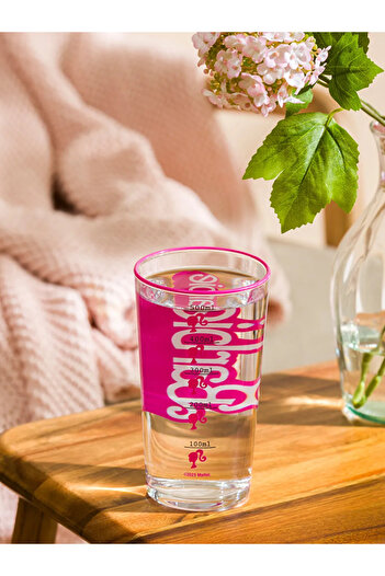 LC Waikiki LCW HOME Renksiz Barbie Baskılı Cam Su Bardağı 500 Ml