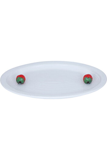 Alsaif Gallery Porcelain Serving Plate Al Seif Gallery, 35.9×25.7×4.3 cm, Round - White