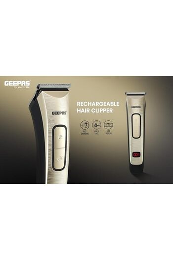 Geepas Rechargeable Hair Clipper|High Capacity Battery| Includes 4 Comb Attachments| Precision Steel Blade