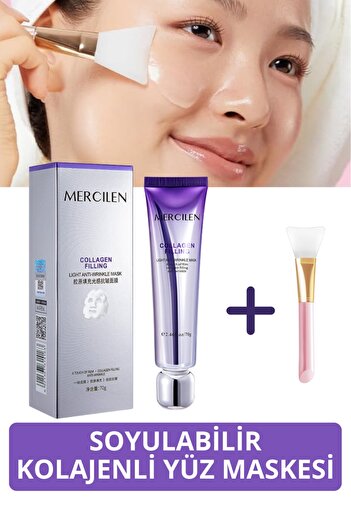 mercilen Soyulabilir Kolajen Jel Yüz Maskesi Cam Cilt Nemlendirici Kore Yüz Maskesi 70g