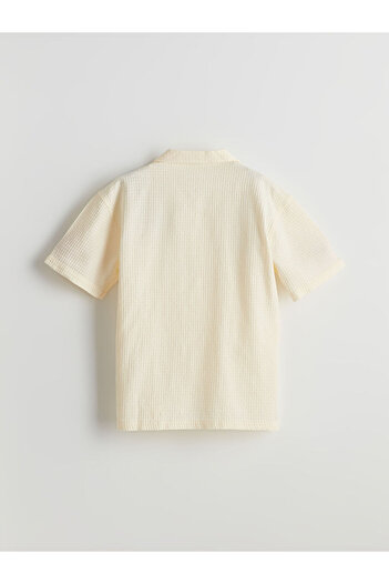 LC Waikiki Lcw Kids Short Sleeve Textured Boy Shirt
