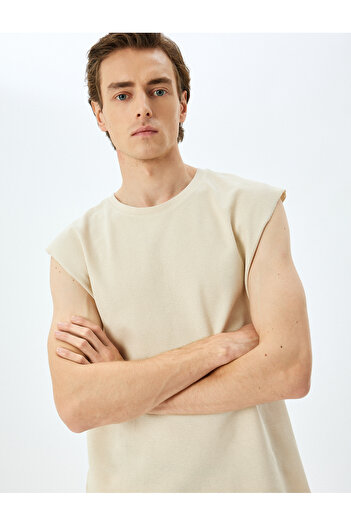 Koton Cotton Crew Neck Oversize Sleeveless T-Shirt