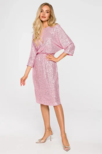 Made of Emotion Sequin dress with a back neckline