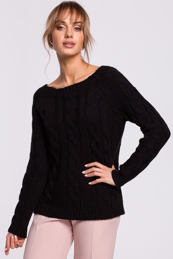 Made of Emotion Cable-knit sweater with a boat neckline