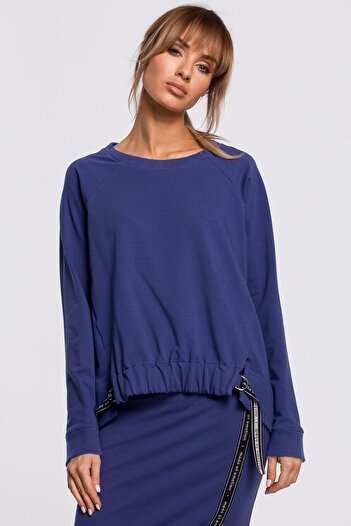 Made of Emotion Sweatshirt with buckles and stripe trims