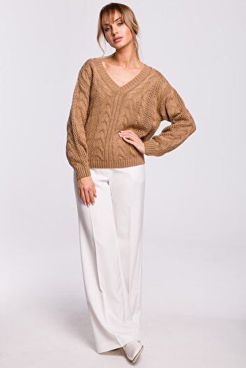 Made of Emotion Openwork sweater with a V-neck