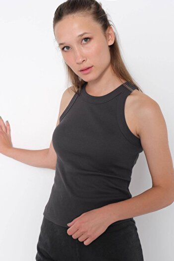 Addax Halter Collar Ribbed Undershirt A13294-L7