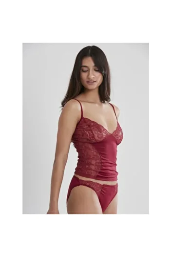 Lonca Tekstil Women's Tank Top with Lace Detail on the Side