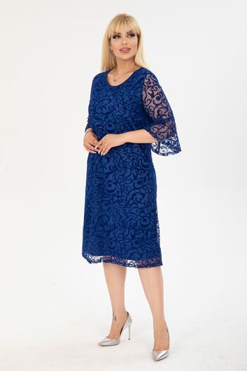 modayız Βραδινό φόρεμα Saks ισπανικού μανίκι Plus Size 37A-2406