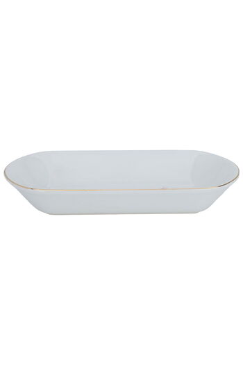 Alsaif Gallery Saif Gallery Porcelain Serving Platter, 29 cm, Elephant Pattern - White