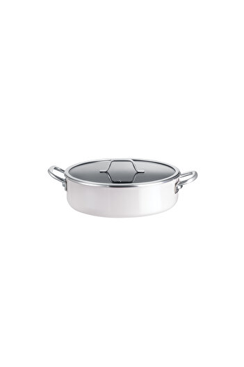 Madame Coco Titanium Enameled Bowl - White - 26 cm