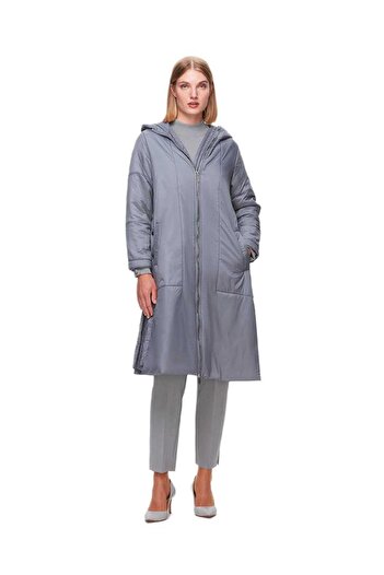 MISS DALIDA Gray Side Button Coat