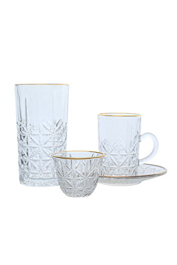 Alsaif Gallery Max 30-piece glass tea and coffee cups serving set