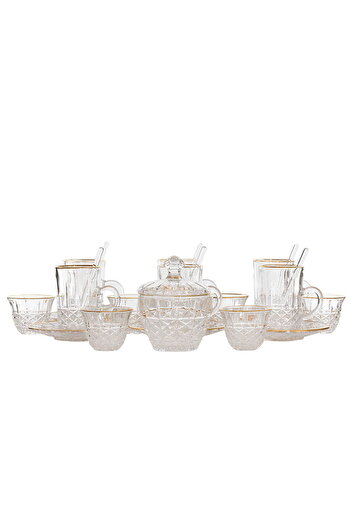 Alsaif Gallery Max 26-piece glass tea and coffee serving set
