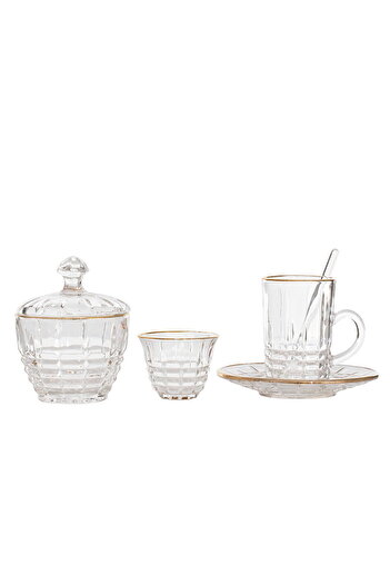 Alsaif Gallery Max 26-piece glass tea and coffee cups serving set