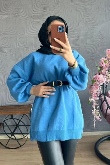 Get Crazy Balloon Sleeve Laciness Sweater