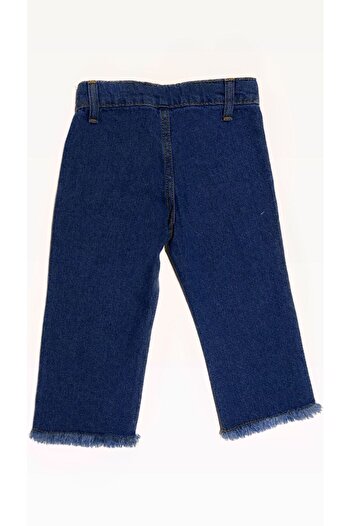 minny max Geniş Paça Kız Çocuk Denim Kot Pantolon Koyu Mavi