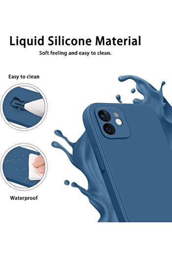 Fibaks Apple iPhone 12 Kılıf Kadife Lansman Soft Yumuşak Liquid Silikon Kamera Korumalı Kapak
