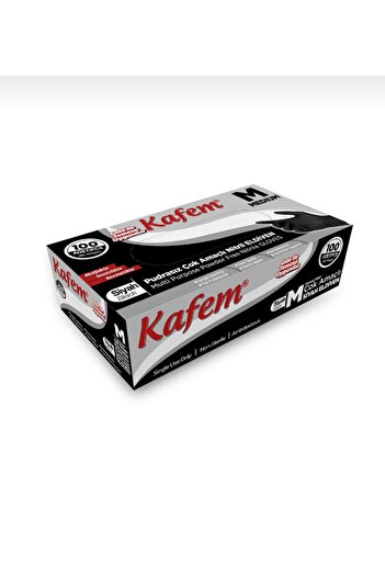 KAFEM Black Powder-Free Multi-Purpose Nitrile Gloves m 100 Pcs
