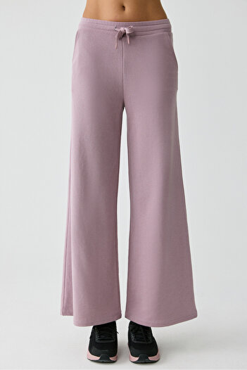 Urban Beat Tijana Women's Elastic Waist Wide Leg Relaxed Dusty Rose Sweatpants