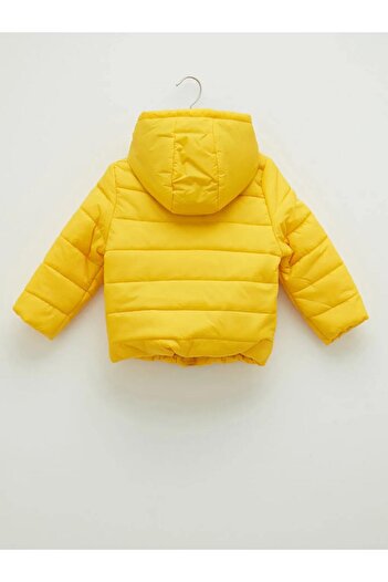 LC Waikiki LCW baby Sarı Kapüşonlu Uzun Kollu Basic Erkek Bebek Fermuarlı Mont