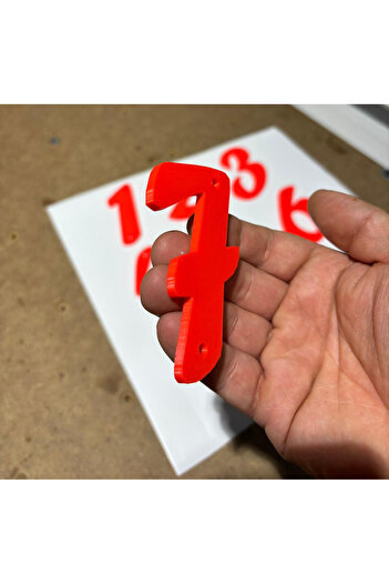 Matris 3D Pla Headed Door Number Cabinet Number with Screw Holes 7.5X4 cm