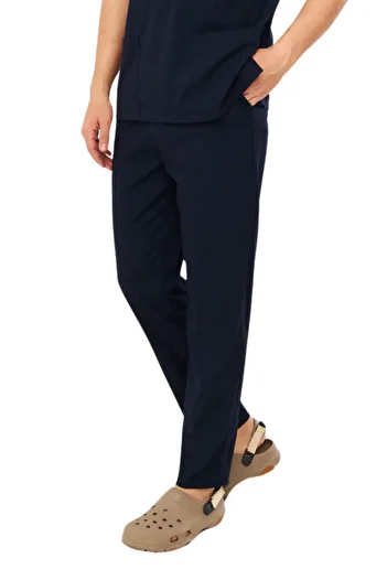 Class Üniforma Single Bottom Navy Blue Lycra Men's Doctor and Nurse Uniform Scrubs Surgical Pants