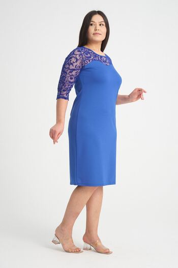 modayız Saks Flocked Plus Size Dress 23D-2534
