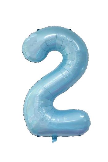 Patladı Gitti 2 Rakam Bebe Mavisi Folyo Balon 32 inç 76-82 cm