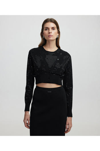 İpekyol Hotfix Printed Crop Cardigan