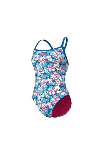 ARENA Women's Arena Multikamu Swimsuit - Challenge Back, Blue River, White Multihull