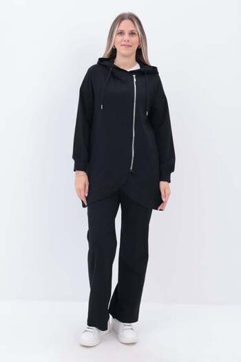 ALLDAY Black-Side Zipper Pocket Tracksuit Set