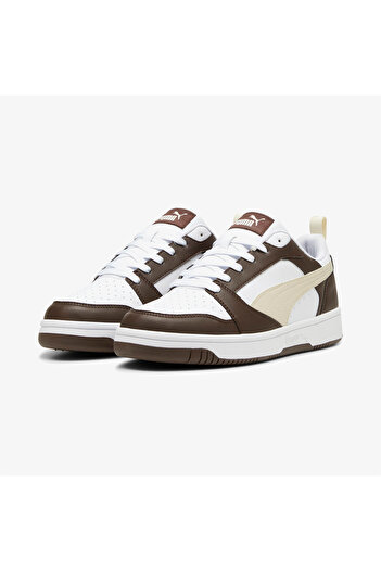 Puma Rebound v6 Χαμηλό-Καφέ Espresso-Αλπικό Χιόνι-PUMA Λευκό