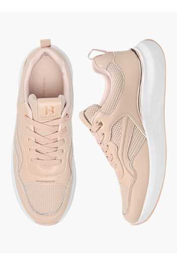 Flora Bella by Shoexpress Flora Bella Panelled Ankle Sneakers with Lace-Up Closure