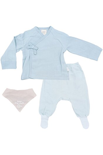 andywawa Bebek Zıbın Takım 3 Pcs Sıde Snap Set Baby Home Muslın
