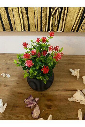La bella bazar Floare artificială într-un ghiveci de dimensiuni mici, ornament de decor de masă cu flori artificiale realiste