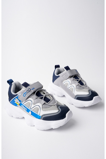 McDark Rubber Laced Ice Navy Blue Orthopedic Non-Yellowing Sole and Velcro Unisex Children's Shoes