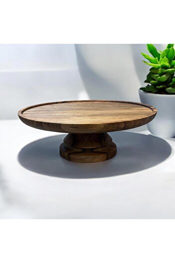 zagorwood Natural Wooden Cake Cake Stand, Wooden Footed Cake Stand, Presentation Stand, Cheese Plate