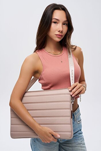 MESCHAIN Husă pentru laptop din material textil impermeabil de 15,6" și 16" inch Mink