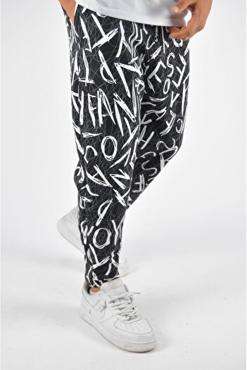 Superbluemexico Men's Bagget Pants Patterned Straight Leg Sports Model