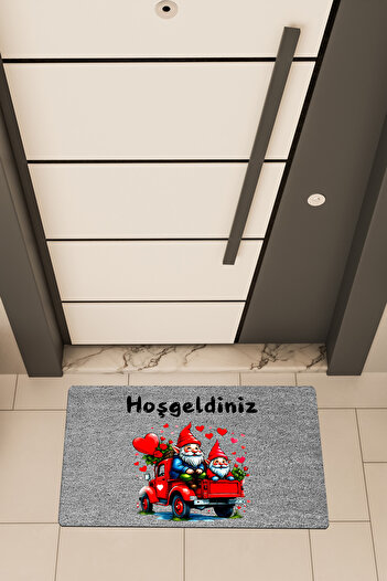 Dormot High Quality Digital Printing Gray, Carriage Dwarf Double Theme Door Front Mat